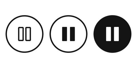 Fototapete - pause button icon set. Pause icon vector. Pause icon illustration