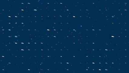 Poster - Template animation of evenly spaced football boot symbols of different sizes and opacity. Animation of transparency and size. Seamless looped 4k animation on dark blue background with stars