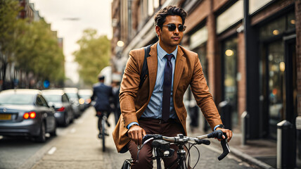 Wall Mural - person riding a bicycle