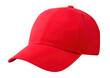 Red baseball cap mockup. AI Generative