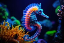 Colorful Fantasy Seahorse Creature Underwater