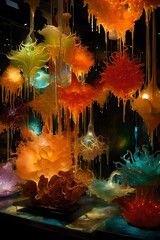 Wall Mural - christmas tree in the night city