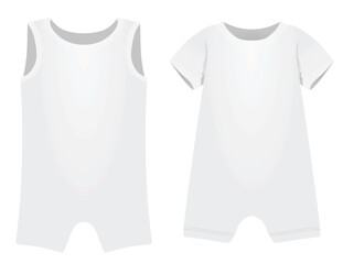 Canvas Print - White  baby romper set. vector illustration