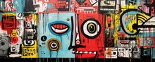 Painting Style Illustration Of Punk Zombie Graffiti Style, Generative Ai