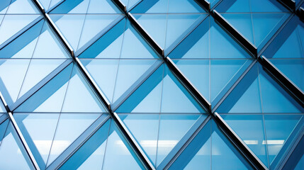 Wall Mural - Texture of a sleek and modern glass building, with sharp lines and angles creating an elegant and professional look.