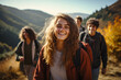© MOUNSSIF - A group of teenagers hiking and enjoying nature, a group of young friends exploring the great outdoors, embracing an active lifestyle in nature