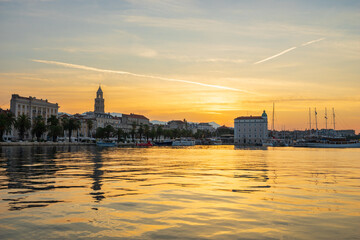 Sticker - Split town at sunrise in Dalmatia, Croatia