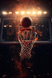 Fototapeta Mapy - Scoring the winning points at a basketball game