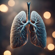 Human lungs anatomy. 3D illustration. Elements of this image furnished by NASA