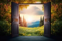 An Open Door Showing The Path To A New Land.