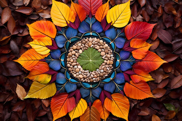 Autumn Leaf Art - Gather a variety of fallen leaves in different shapes and colors, then create intricate leaf art or mandalas on a canvas or the ground, celebrating the beauty of nature's palette