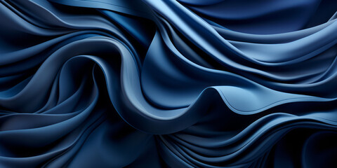 Fototapete - Dark blue color flow wave trendy background. Background for presentation, Copy space, backdrop. Colorful texture. Ai generative