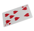 © dule964 - Flying playing card for poker and gambling, seven heart isolated on white, clipping path