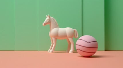 Poster - horse and ball