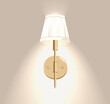 © DDDART - Electric wall lamp. Illuminate facade. Shining modern sconce element, House decorative, Light equipment, Retro concept. Trendy french style room. Flat design hand drawn element vector illustration.