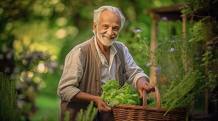 Wall Mural - a farmer woman holds a wooden box with fresh harvested vegetables in the setting sun, a close-up photo with a place for text. Concept: biology, bio-products, bioecology, vegetarianism, veganism