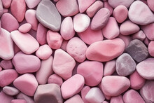 Pink Stones In The Form Of Pebbles. Generative Ai
