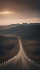 Wall Mural - Highway in the desert of California. United States of America.