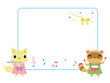 © Jira - 動物とコンサートのフレーム　キツネとタヌキ