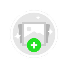 Poster - upload button, add image concept illustration flat design vector eps10. modern graphic element for landing page, button, empty state ui
