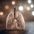 Human lungs in front of bokeh background. 3d illustration