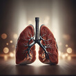 Human lungs on abstract background. Medicine and health concept. 3D Rendering