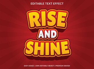 Poster - rise and shine editable text effect template use for business logo and brand
