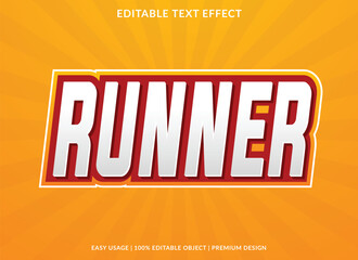 Poster - runner editable text effect template use for business logo and brand
