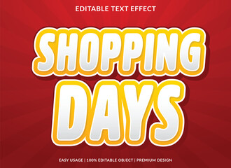 Poster - shopping days editable text effect template use for business logo and brand