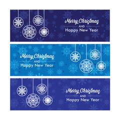 Wall Mural - Christmas Snowflake banners set