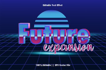 Wall Mural - Future Expansion Editable Text Effect 3D Retro 80s Style