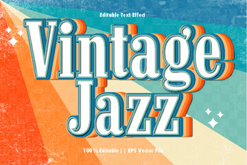 Sticker - Vintage Jazz Editable Text Effect 3D Emboss Style