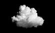 White cloud isolated on black background