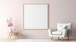 © Yuwarin - Mockup frame in interior background room in light pastel.