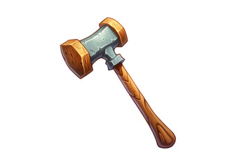 Hammer isolated on transparent background. Generative Ai