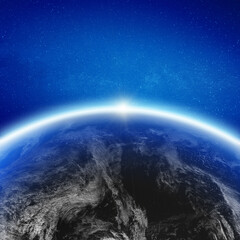 Poster - Earth clouds space background