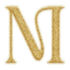 Poster - Gold glitter alphabet letters from A to Z, isolated on transparent background, uppercase. This is a part of a set which also includes numbers and symbols