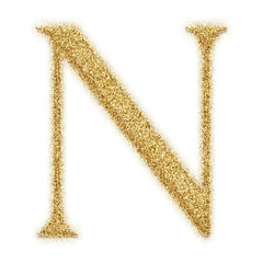 Poster - Gold glitter alphabet letters from A to Z, isolated on transparent background, uppercase. This is a part of a set which also includes numbers and symbols