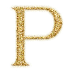 Poster - Gold glitter alphabet letters from A to Z, isolated on transparent background, uppercase. This is a part of a set which also includes numbers and symbols