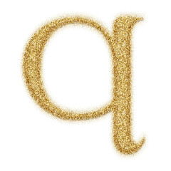 Poster - Gold glitter alphabet letters from A to Z, isolated on transparent background, lowercase. This is a part of a set which also includes numbers and symbols