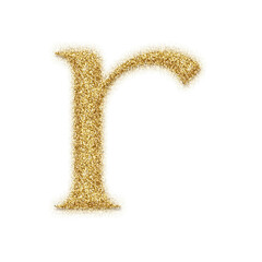 Poster - Gold glitter alphabet letters from A to Z, isolated on transparent background, lowercase. This is a part of a set which also includes numbers and symbols