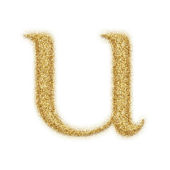 Poster - Gold glitter alphabet letters from A to Z, isolated on transparent background, lowercase. This is a part of a set which also includes numbers and symbols