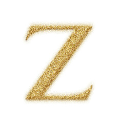 Poster - Gold glitter alphabet letters from A to Z, isolated on transparent background, lowercase. This is a part of a set which also includes numbers and symbols