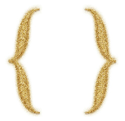 Poster - Gold glitter curly brackets symbol isolated on transparent background. This is a part of a set which also includes letters and numbers 