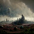hill Stalker with a destroy environement in Prypiat with mutants in the background cinematic 8k hyper realistic intricate detail space abstract alien 