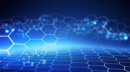 Poster - science technology. hexagonal atomic connection