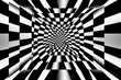 Black and white optical illusion in a square pattern. Generative AI