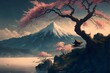 Japanese landscape painting wallpaper 