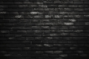 Wall Mural - Black brick wall textures background