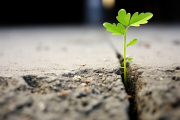 Poster - small plant pushing through concrete